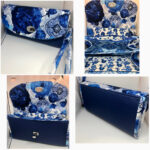 Blue and White Clutch Wallet